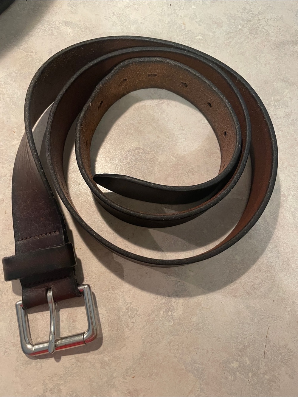 Polo Ralph Lauren Brown Leather Belt with Silver Buckle